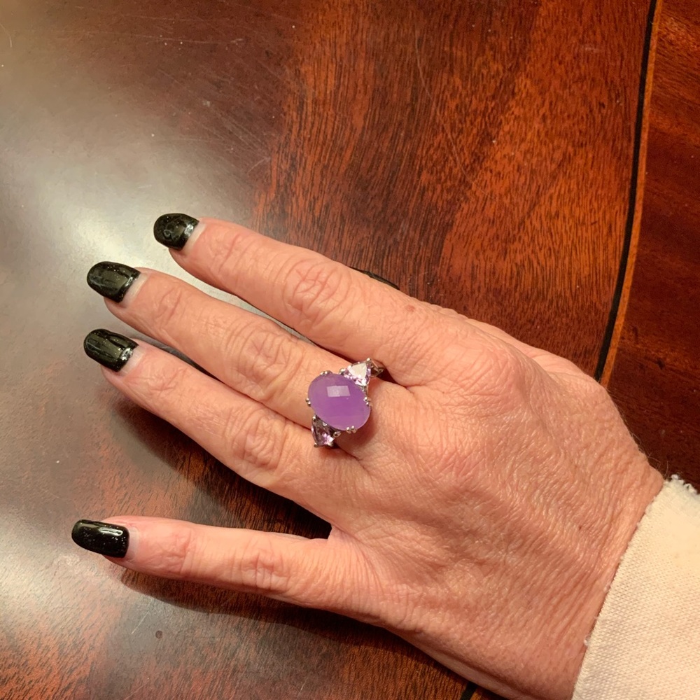 Purple Jade & Amethyst Ring. - Picture 9 of 9